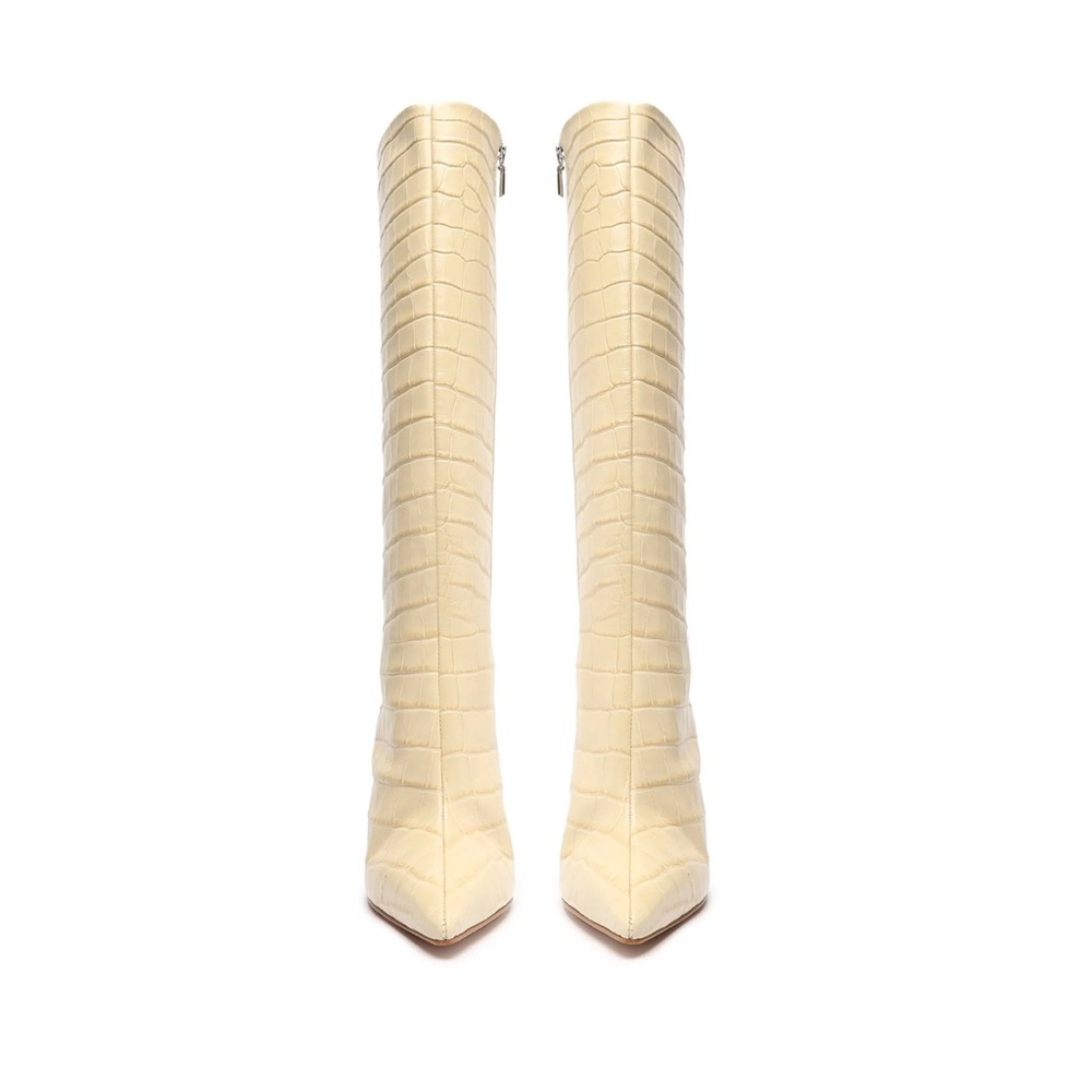 SCHUTZ - Asya Up Crocodile-Embossed Leather Boot - 9.5 / Croc-Embossed Leather - Picture 4 of 8